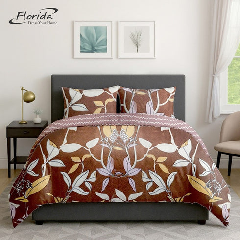Florida Fiesta 4 Piece Comforter Set in Box - Perfect for Gifting - 1 Double Bedsheet & 1 Double Comforter with 2 Pillow Covers